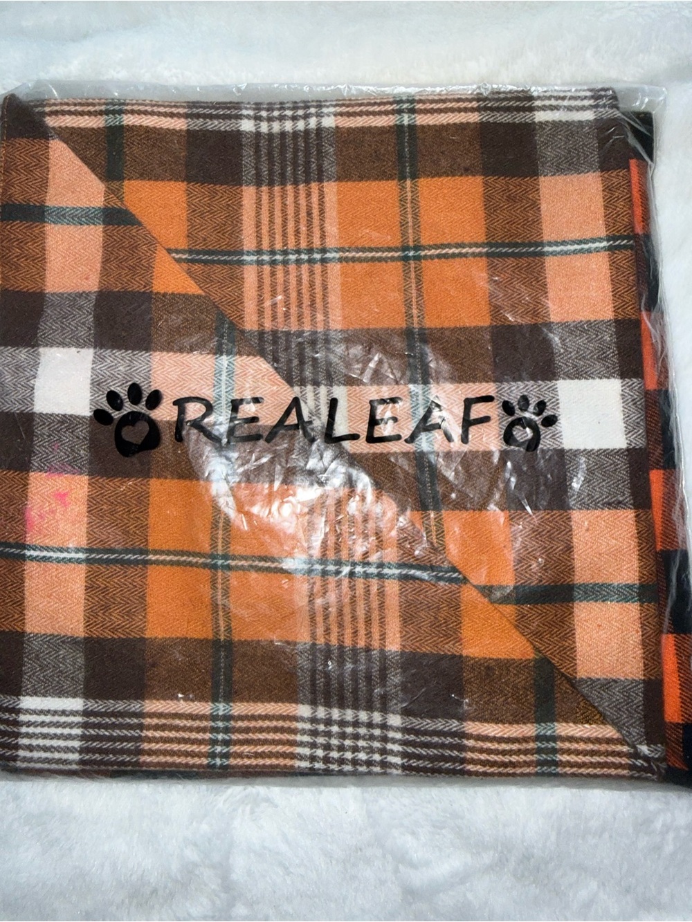 Orange & Brown Plaid Dog Scarves